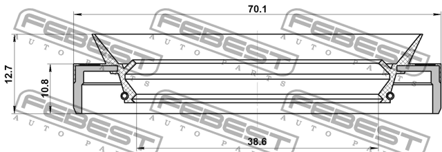 Сальник редуктора задн моста MERCEDES W201-204, W124/210-212 95MES-40701113R 95MES-40701113R FEBEST