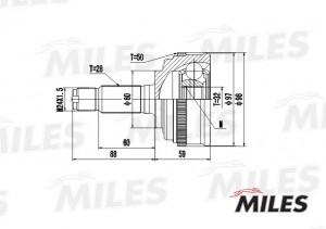 ШРУС наружный HONDA ACCORD/PRELUDE 2.0/2.2 90-98 (с ABS) (GKN 302014) GA20132 GA20132 MILES