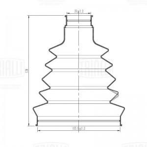 Пыльник ШРУСа для а/м PeugeoTBoxer (06-)2.2HDi (наруж.компл: хомуты/смазка/крепе FG1026 TRIALLI