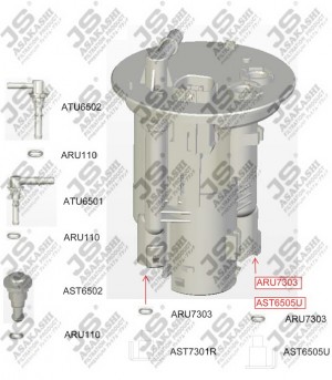 Фильтр топливный  MITSUBISHI LANCER 1,3 2003 -   MITSUBISHI SPACE RUNNER 2,4 199 FS6505U JS ASAKASHI