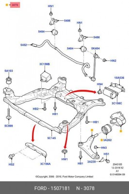 РЫЧАГ ПЕРЕДНЕЙ ПОДВЕСКИ ПРАВЫЙ 1507181 FORD