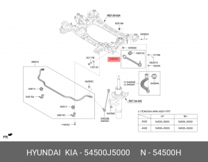 Рычаг подвески HYUNDAI G70 (17-) KIA Stinger (17-) передний левый/правый (1шт.)  54500J5000 HYUNDAI KIA