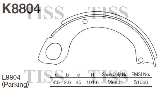 Колодки тормозные барабанные K8804 K8804 MK KASHIYAMA