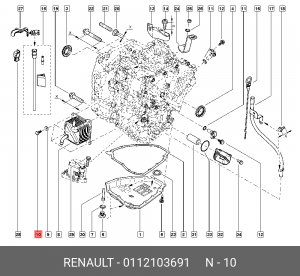 0112103691 БОЛТ (ДЛЯ КРЕПЛЕНИЯ КУЛЕРА) 0112103691 RENAULT