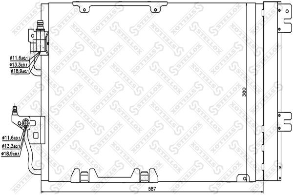 AVA OL5367=GR905593=VL817846 [1850097] !радиатор конд.\ Opel Astra 1.8i 16V АКПП 10-45019-SX STELLOX