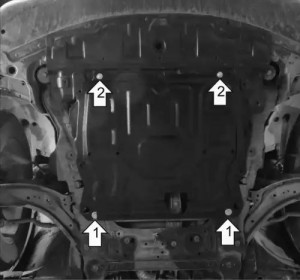 51401 (1/0/0) Защита стальная 1,5 мм Д,КПП Nissan X-Trail, Qashqai c 2015 г. Шта 51401 MOTODOR