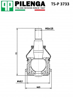 Опора шаровая рычага подвески HYUNDAI/KIA SOLARIS/RIO TS-P3733 TS-P 3733 PILENGA