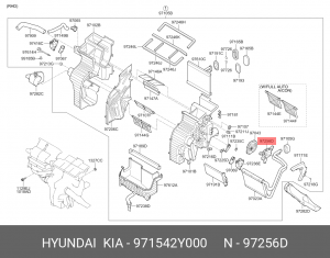 HYUNDAI/KIA ПРИВОД ЗАСЛОНКИ ОТОПИТЕЛЯ САЛОНА 971542Y000 MOBIS