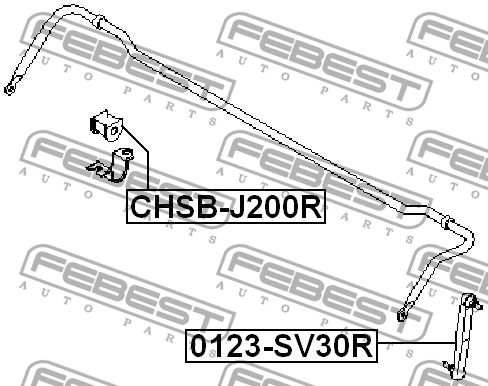Втулка стабилизатора задняя CHEVROLET LACETTI 1.8 (13мм) CHSB-J200R CHSB-J200R FEBEST