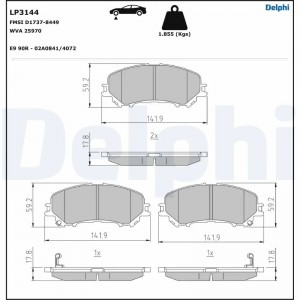 LP3144 колодки тормозные диск. пер. !\ Nissan Qashqai 1.6/2.0/1.5dCi/1.6dCi 13> LP3144 DELPHI