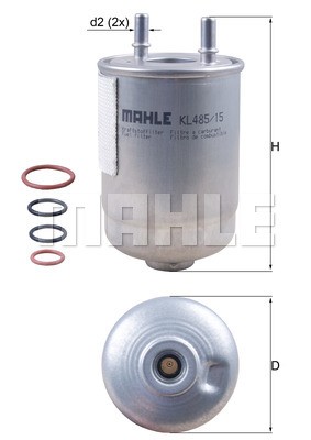 Фильтр топливный KL485/15D MAHLE KNECHT