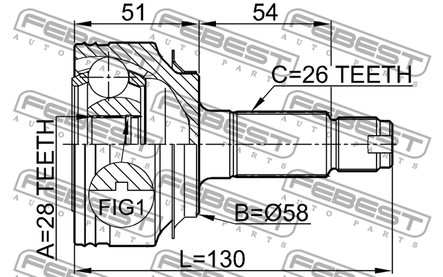 ШРУС 0310-FDAT 0310-FDAT FEBEST