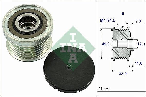 Заменен на 535036110 Шкив генератора BMW 520/528i F10, 316/320/328i F30 53502681 535026810 INA