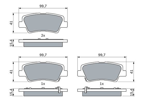 Колодки тормозные HYUNDAI Solaris (10-),Sonata 5 (05-) KIA Soul (09-) задние (4ш 0 986 494 557 BOSCH