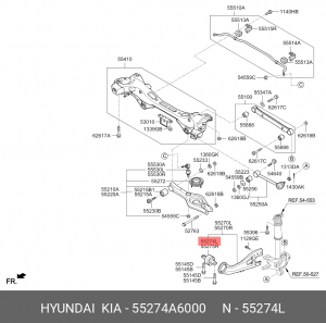 55274A6000 САЙЛЕНТБЛОК РЫЧАГА ПОДВЕСКИ 55274-A6000 MOBIS