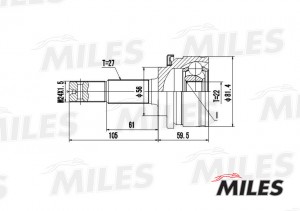 ШРУС наружный NISSAN PRIMERA 1.6/2.0 90-96 (GKN 301987) GA20313 GA20313 MILES