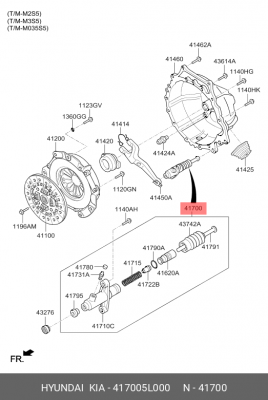 Цилиндр сцепления рабочий HYUNDAI HD65,78 (09-) дв.D4DD,D4GA (диск 300мм) OE 417005L000 HYUNDAI KIA