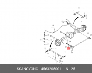Шайба SSANGYONG G4 Rexton (20-)(G20D) крепления задней поперечного рычага OE 4563205001 SSANG YONG