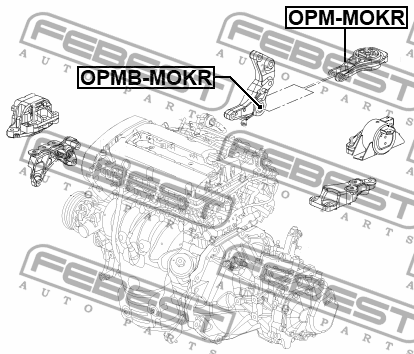Сайлентблок задн опоры двигателя OPEL MOKKA J13 2013- OPMB-MOKR OPMB-MOKR FEBEST