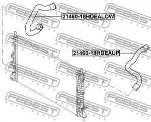 Патрубок системы охлаждения FORD FOCUS CB4 2008-2011 21460-18HDEALOW 21460-18HDEALOW FEBEST
