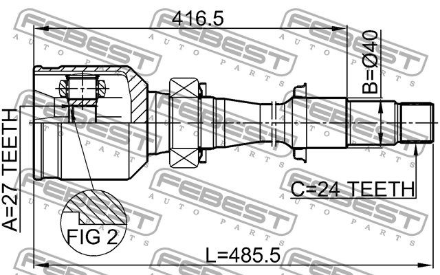ШРУС внутренний TOYOTA Camry (11-) правый FEBEST 0111-MCV30RH FEBEST