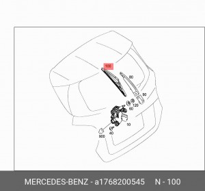 Щетка стеклоочистителя MERCEDES A (W176) задняя OE A 176 820 05 45 MERCEDES BENZ