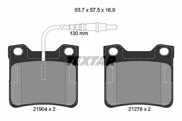 Комплект тормозных колодок с противошумной пластиной Q+, зад, MERCEDES-BENZ, VIT 2190403 TEXTAR