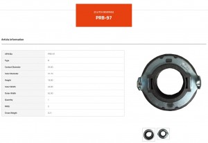 Подшипник выжимной HYUNDAI Tucson (04-) (2.0) KIA Sportage (04-) (2.0) VALEO PHC PRB97 VALEO PHC