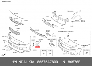 Воздуховод KIA Cerato (16-) бампера правый OE 86576A7800 HYUNDAI KIA