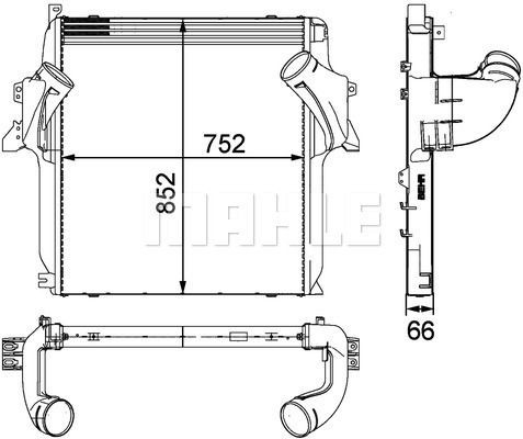 Интеркулер Actros 1 950/952/953/954; Actros 2/3 930/932/933/934 CI 101 000P MAHLE KNECHT