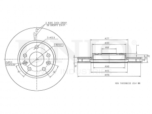 Диск тормозной передний BRD-20594 UNIO