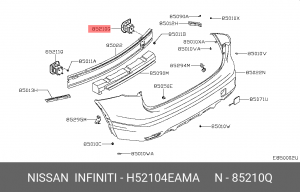 кронштейн усилителя заднего бампера! правый\ Nissan Qashqai (J11) 14> H5210-4EAMA NISSAN