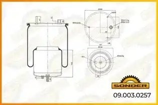 Пневморессора Premium со стаканом (металл) 22058741 — 3 года безусловной гаранти 090030257 SONDER