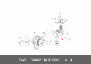 Корпус FAW 3310,J6 термостата OE 1306021M100000 FAW
