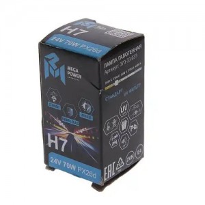 Лампа 24V H7 70W PX26d Standart MEGAPOWER 37033033 MEGA POWER