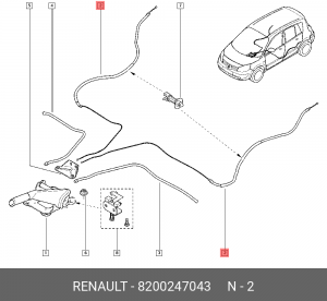 трос ручника!\Renault Megane/Scenic 1.4-1.9CDi 03> 8200247043 RENAULT