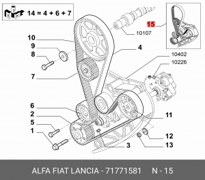 ВОДЯНОЙ НАСОС + КОМПЛЕКТ ЗУБЧАТОГО РЕМНЯ 71771581 FIAT