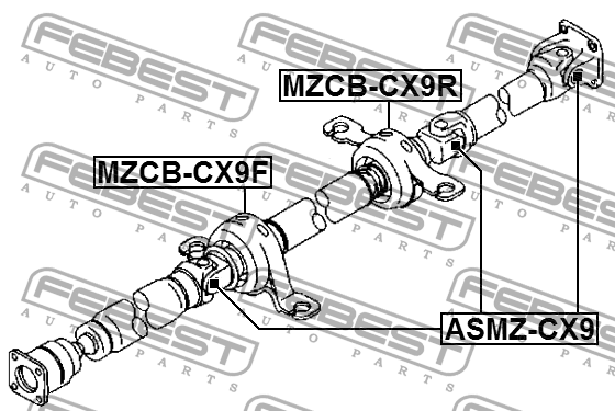 Подшипник подвесной карданного вала MZCB-CX9R MZCB-CX9R FEBEST