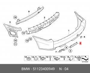 51123400949 Крышка тягово-сцеп. устройства ! \BMW X3 E83 51 12 3 400 949 BMW