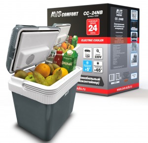 Автохолодильник 24л 40х30х43см 12/220V 40W с функцией нагрева AVS 43438 AVS