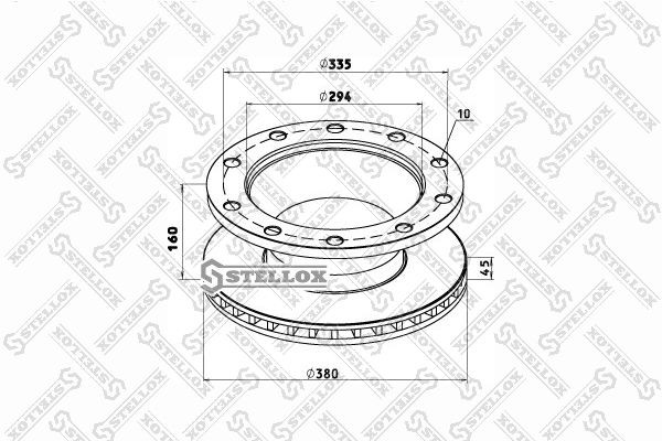 диск тормозной! 377/ x45/159.5 10n-335-M23 \BPW SB3745T EcoPlus 85-00807-SX STELLOX
