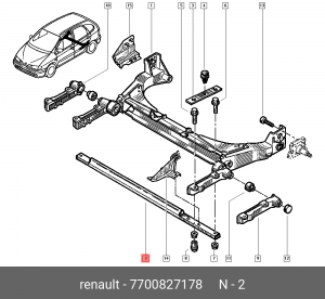 тяга задней подвески!\ Renault Scenic 2.0/1.9DCi 16V 4WD 99> 7700827178 RENAULT