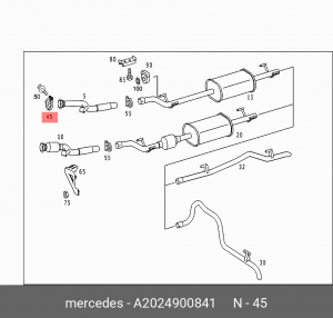 хомут патрубка выхлопного!\ MB A2024900841 MERCEDES BENZ