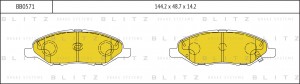 Колодки тормозные дисковые передние NISSAN Tiida C11 07- BB0571 BB0571 BLITZ