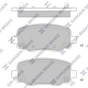 Колодки тормозные JEEP Cherokee (13-) задние (4шт.) SANGSIN SP1858 SANGSIN