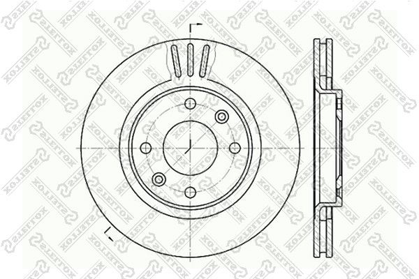 Диск тормозной PEUGEOT 207,208,307 CITROEN C3,C4,C5 передний (1шт.) STELLOX 6020-1929V-SX STELLOX