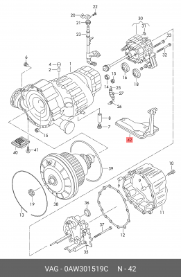 Фильтр масляный АКПП AUDI A4 (08-15) OE 0AW 301 519 C VAG