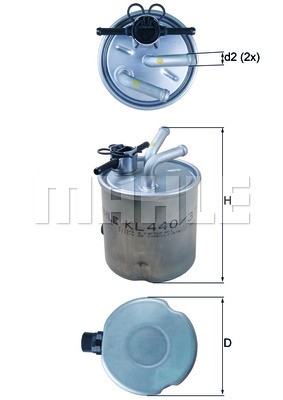 Фильтр топливный KL440/37 KL440/37 MAHLE KNECHT