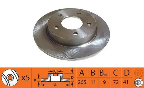 Диск тормозной задний MAZDA 3 1.4-2.0 03- BR25113 BR25113 SB NAGAMOCHI