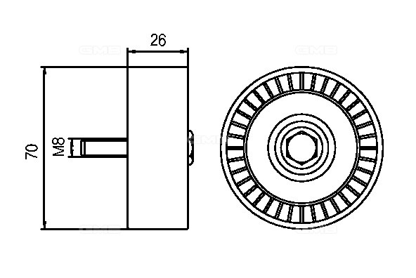 Ролик приводного ремня FORD Focus натяжителя GMB GTA0110 GMB
